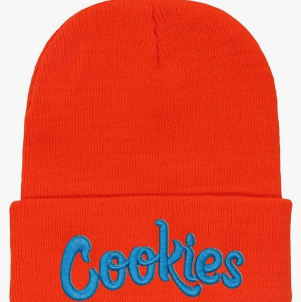 MEN'S Cookies Original LOGO Winter Knitted Beanie (Orange-Blue)